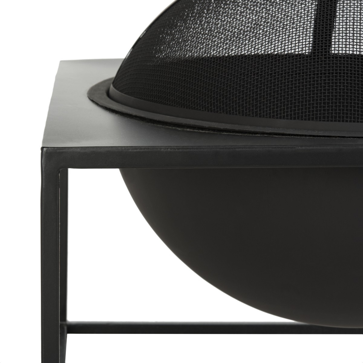 Leros Square Fire Pit - Black - Safavieh - Image 2