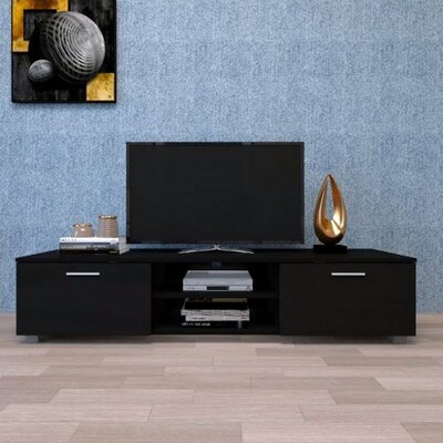 Black TV Stand For 65 Inch TV Stands, Media Console Entertainment Center Television Table - Image 0