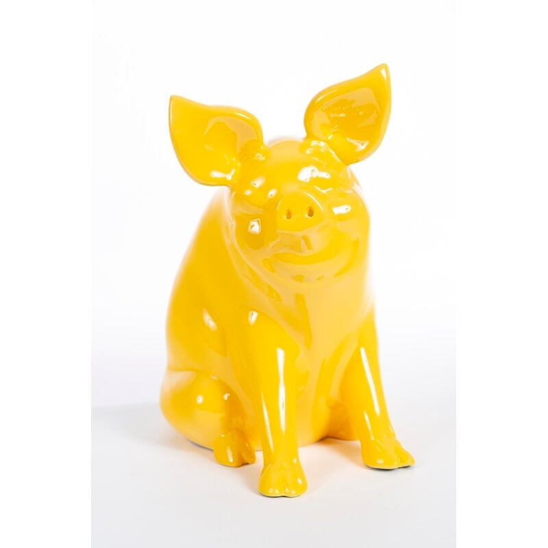 Prima Design Source Ceramic Pig Figurine Color: Yellow - Image 0