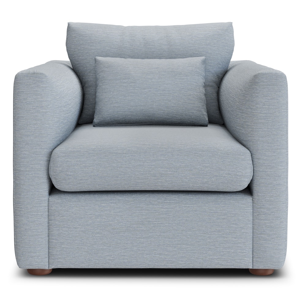 Marina 38" Lounge Chair - Silver Light Blue - Image 1