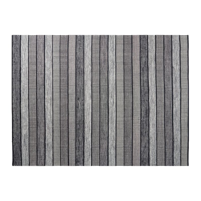 Sloane Handloom Black and White Striped Rug 9'x12' - Image 3