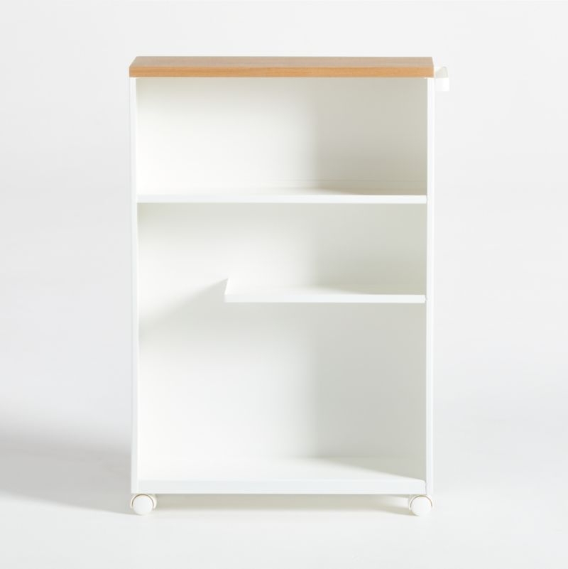 Yamazaki White Rolling Bathroom Cart - Image 1