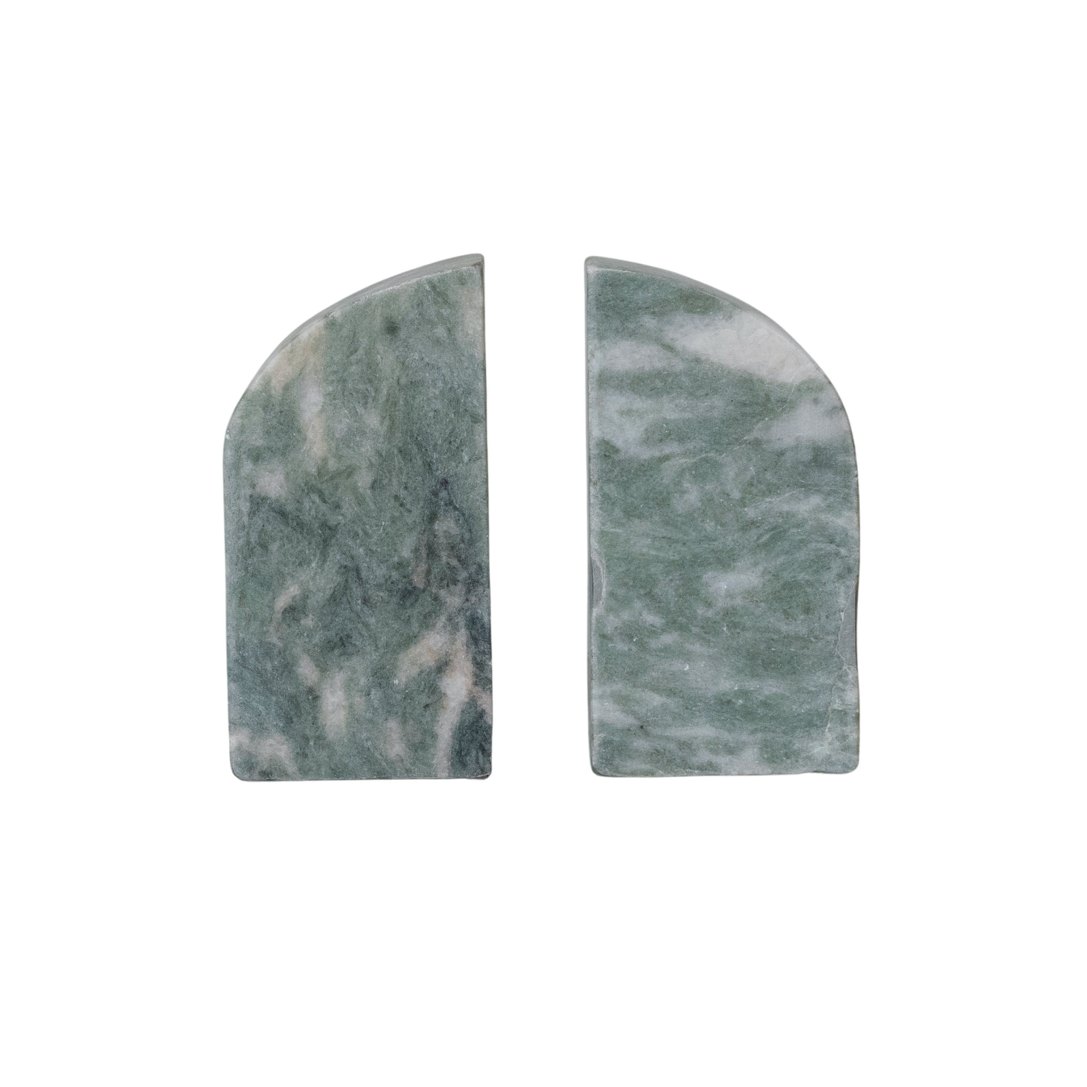 Half Arch Marble Bookends, Green - Image 0
