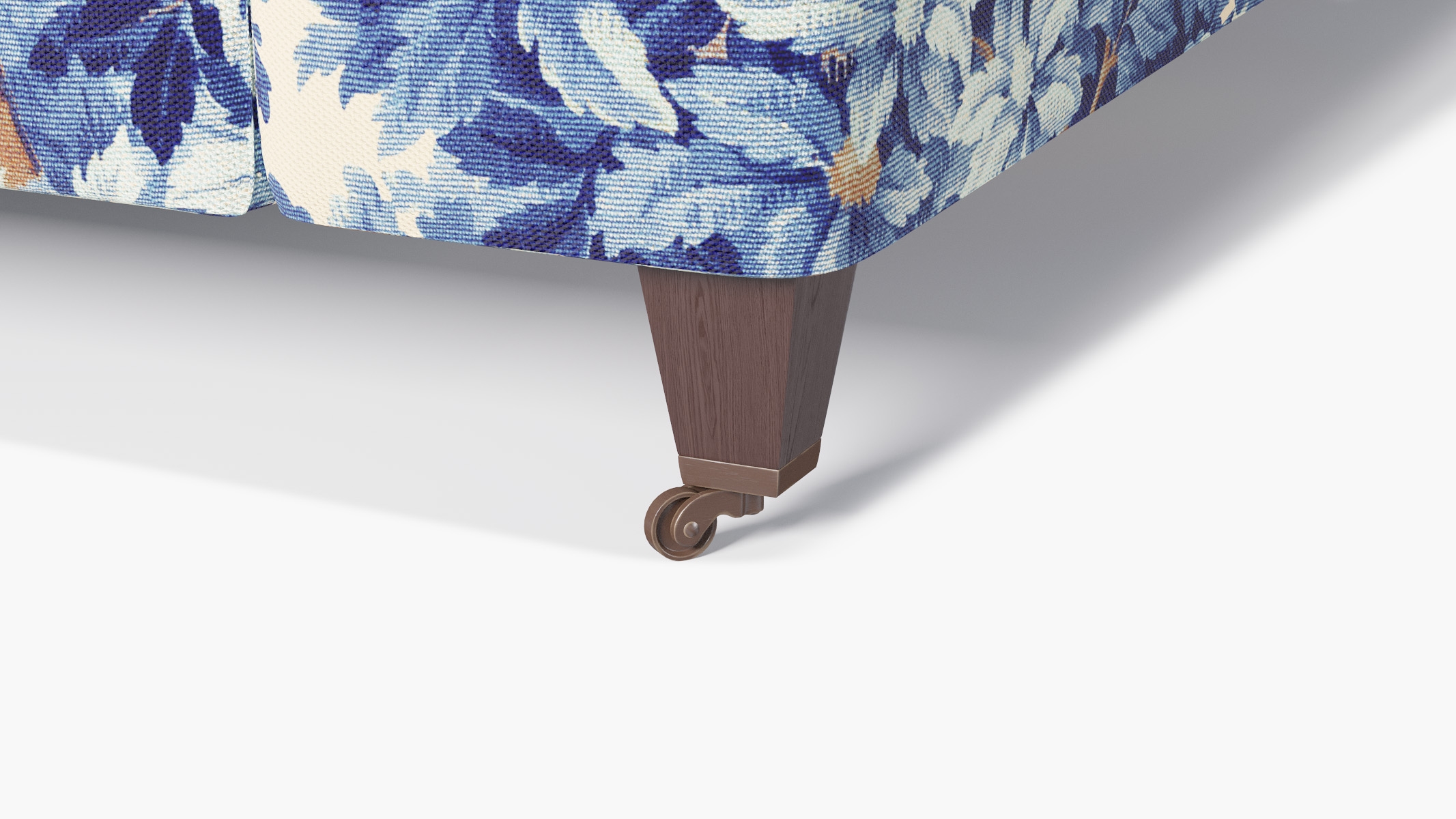 Classic Sofa, Limoges Bois De Chene, Espresso with Antique Brass Caster - Image 1