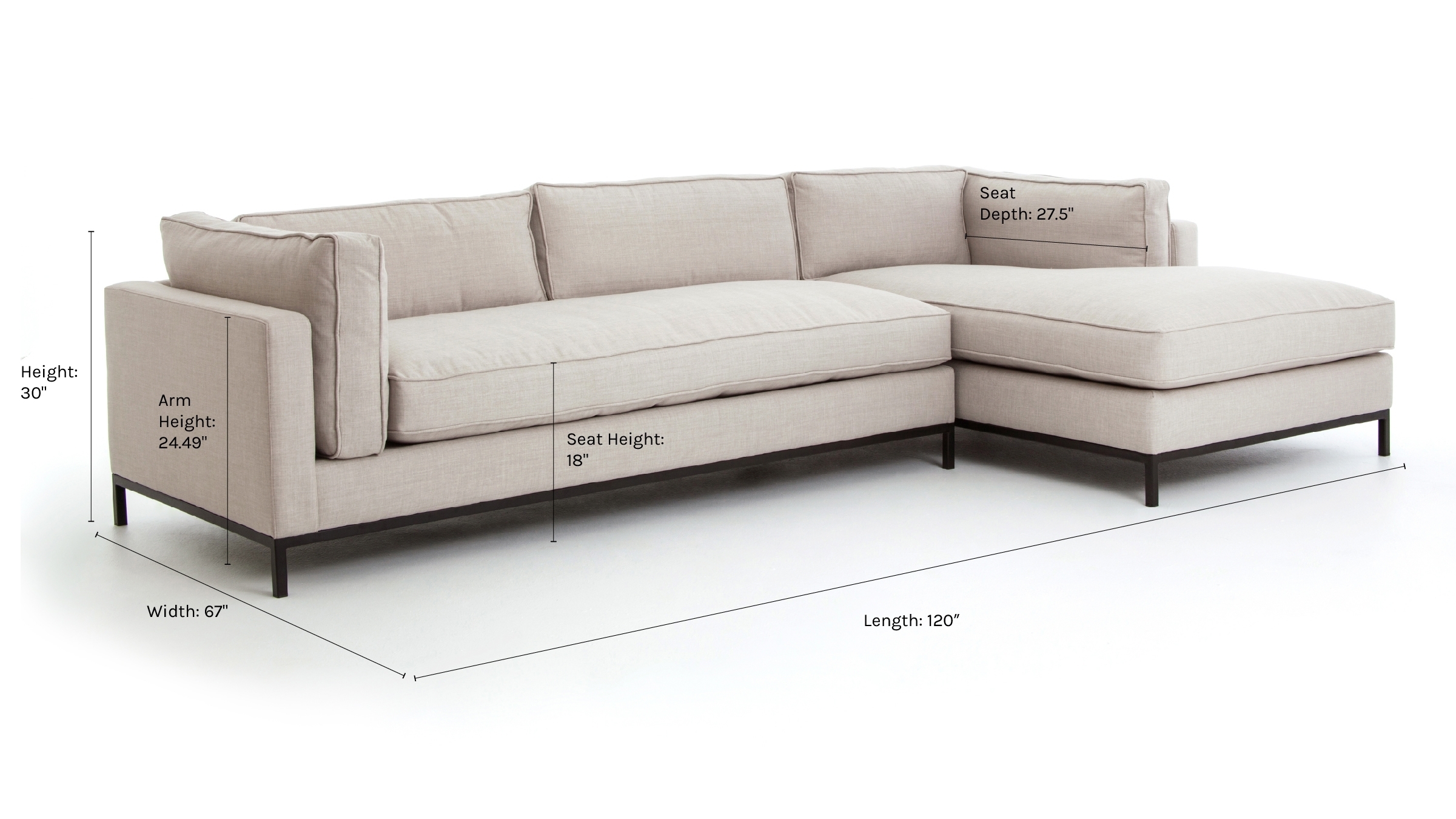 Fritzie Right-Facing Sectional, Natural - Image 3