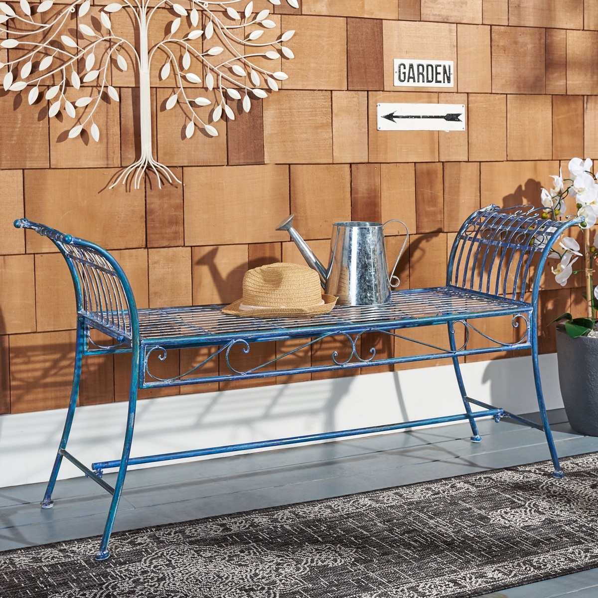 Hadley Bench - Mossy Blue - Safavieh - Image 1