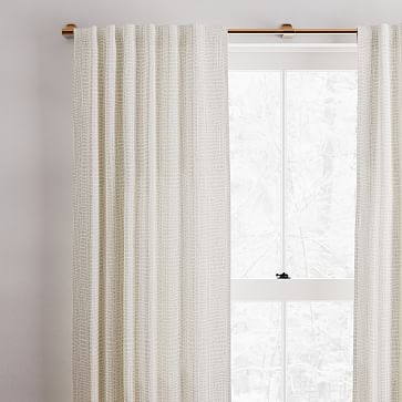 Cotton Canvas Bomu Curtain, Set of 2, Stone Gray, 48"x84" - Image 3