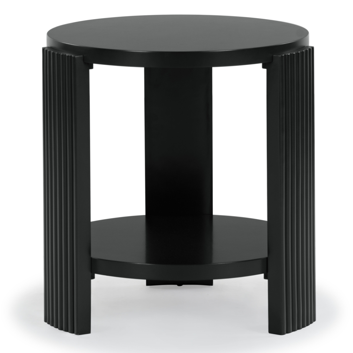 Liabella Round Wood Accent Table - Black - Image 0
