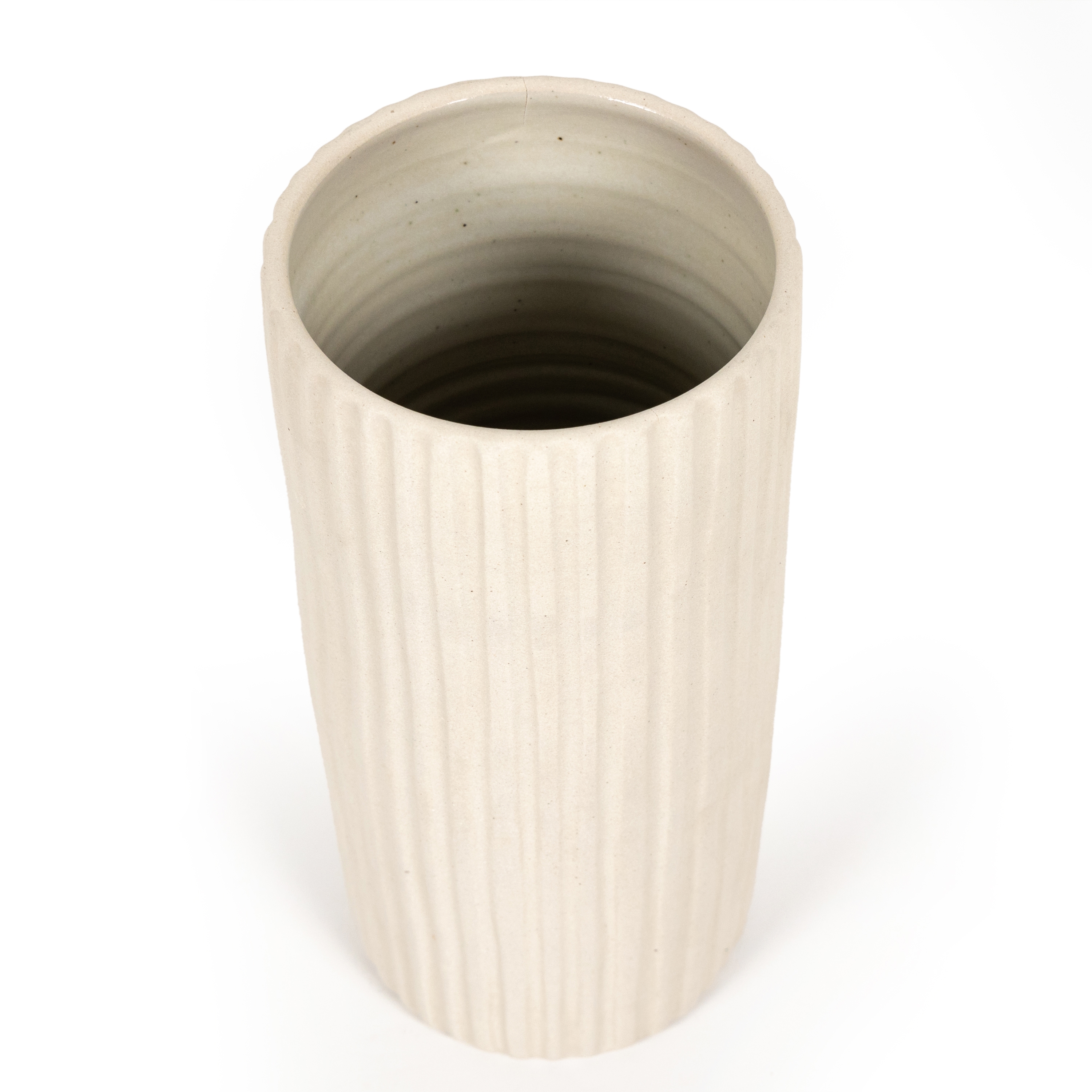 Julio Tall Vase-Cream Matte Ceramic - Image 4