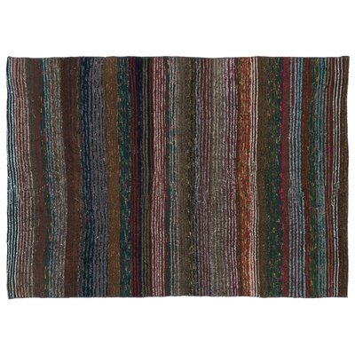 One-of-a-Kind Dingyue Hand-Knotted Brown/Blue/Red 4'7" x 6'8" Area Rug - Image 0