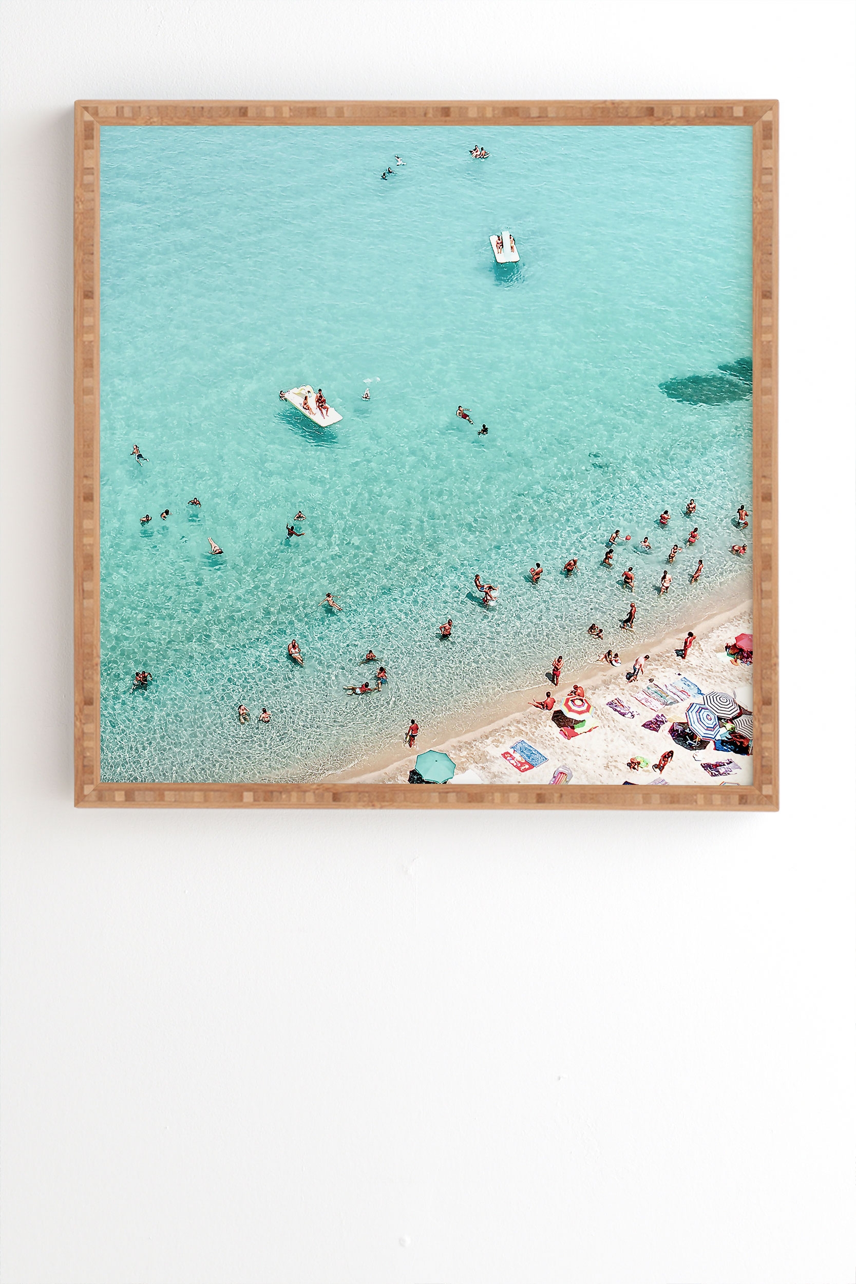 Beach People by Sisi and Seb - Framed Wall Art Bamboo 20" x 20" - Image 0