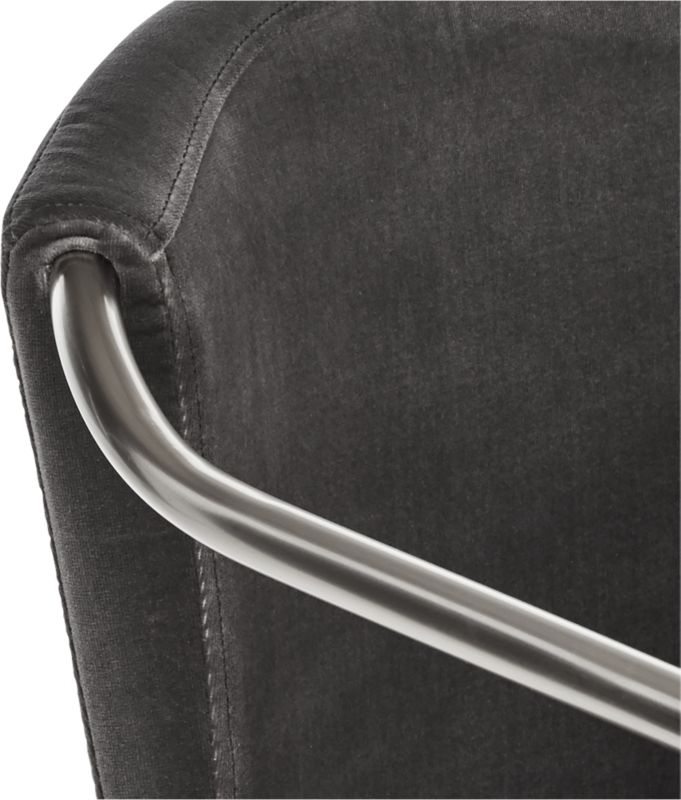 Cleo Grey Velvet Cantilever Chair - Image 5