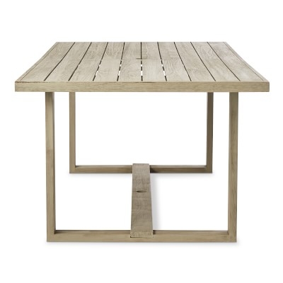 Ojai Outdoor Rectangular Dining Table, Teak, Grey - Image 2