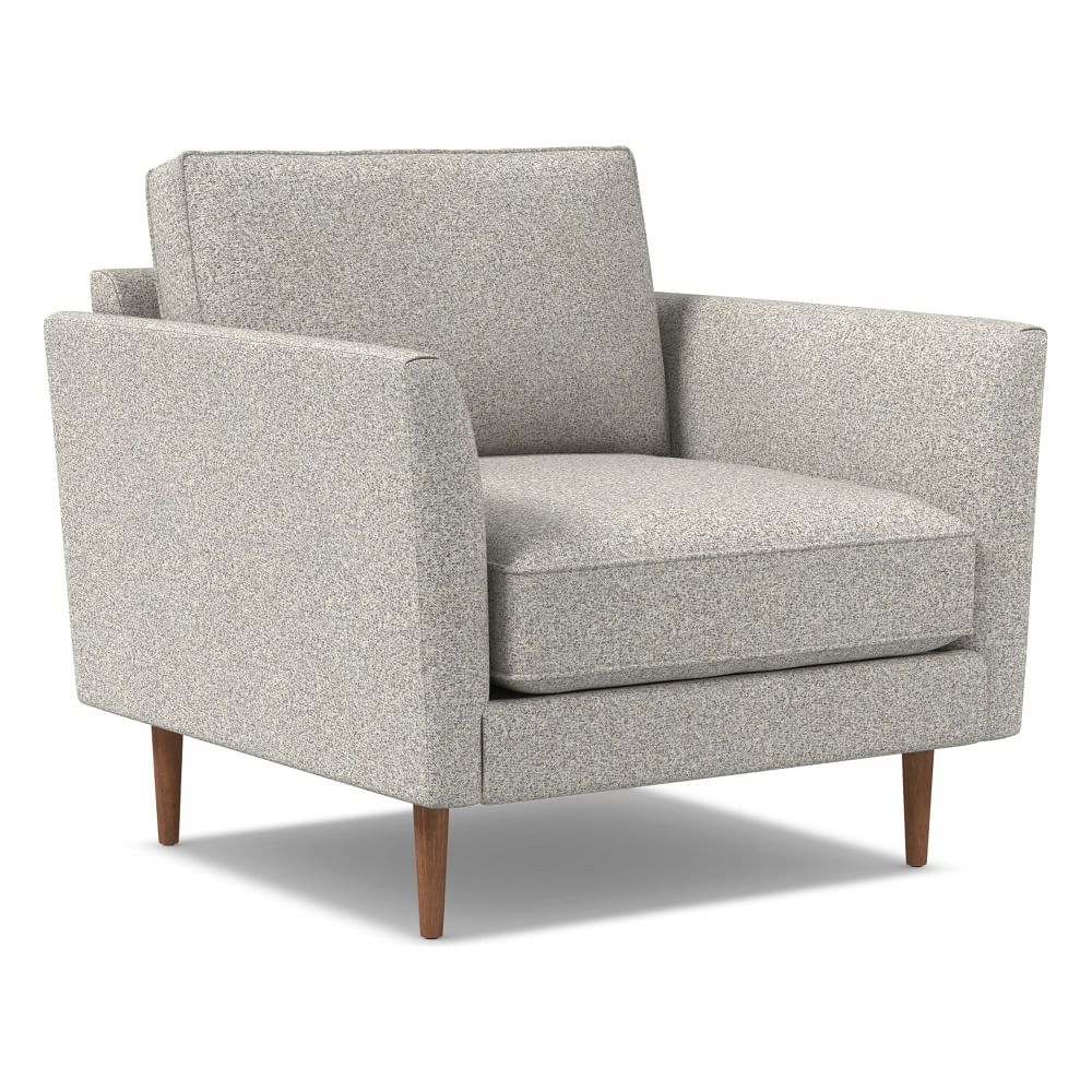 Alina Chair, Poly, Chenille Tweed, Storm Gray, Pecan - Image 0