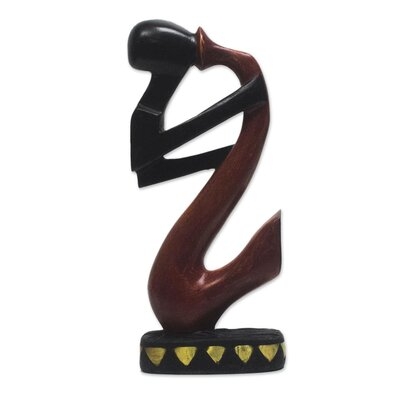 Audie the Horn Blower Wood Figurine - Image 0