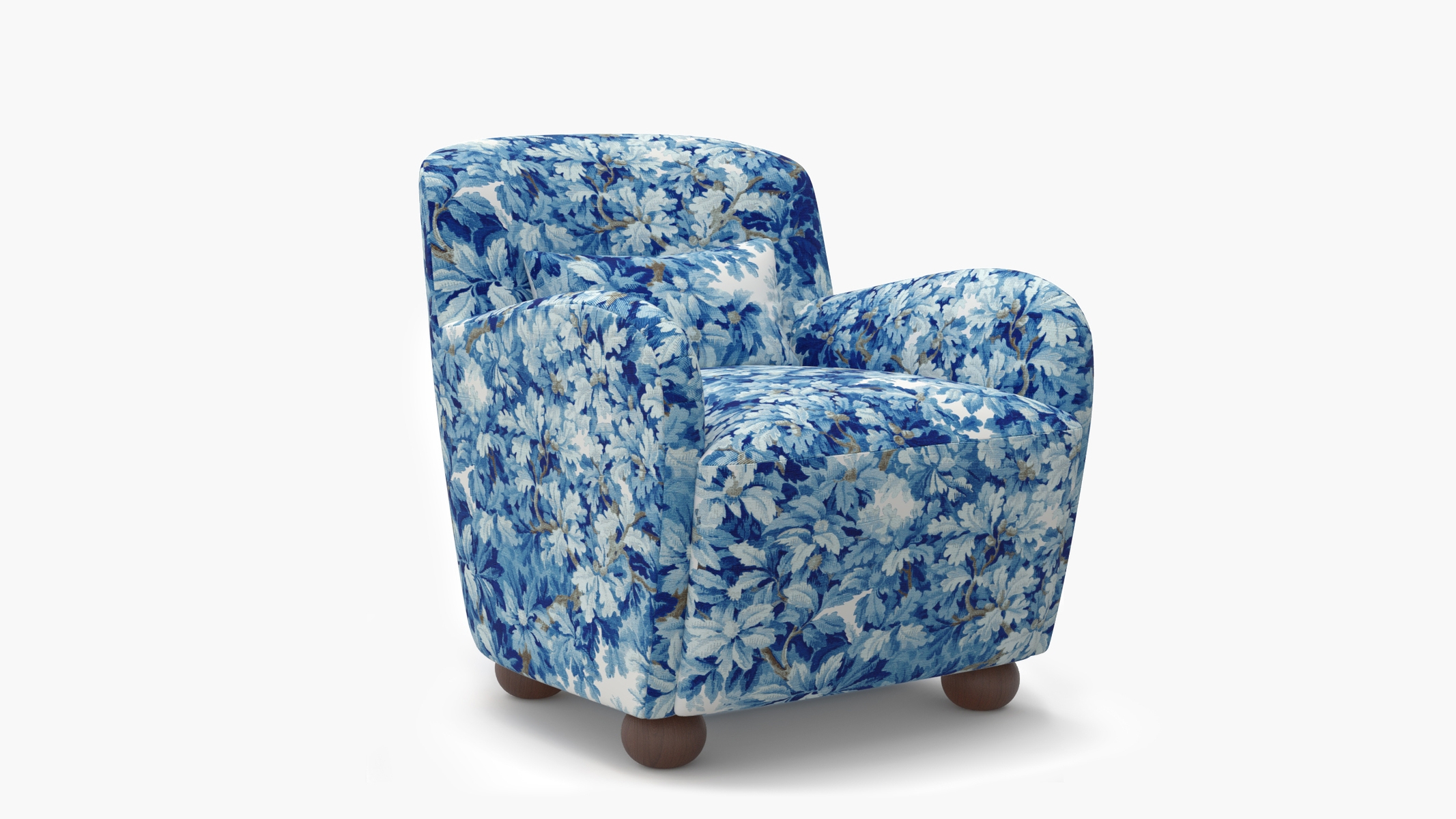 Club Chair, Limoges Bois De Chene, Walnut Bun Foot - Image 1