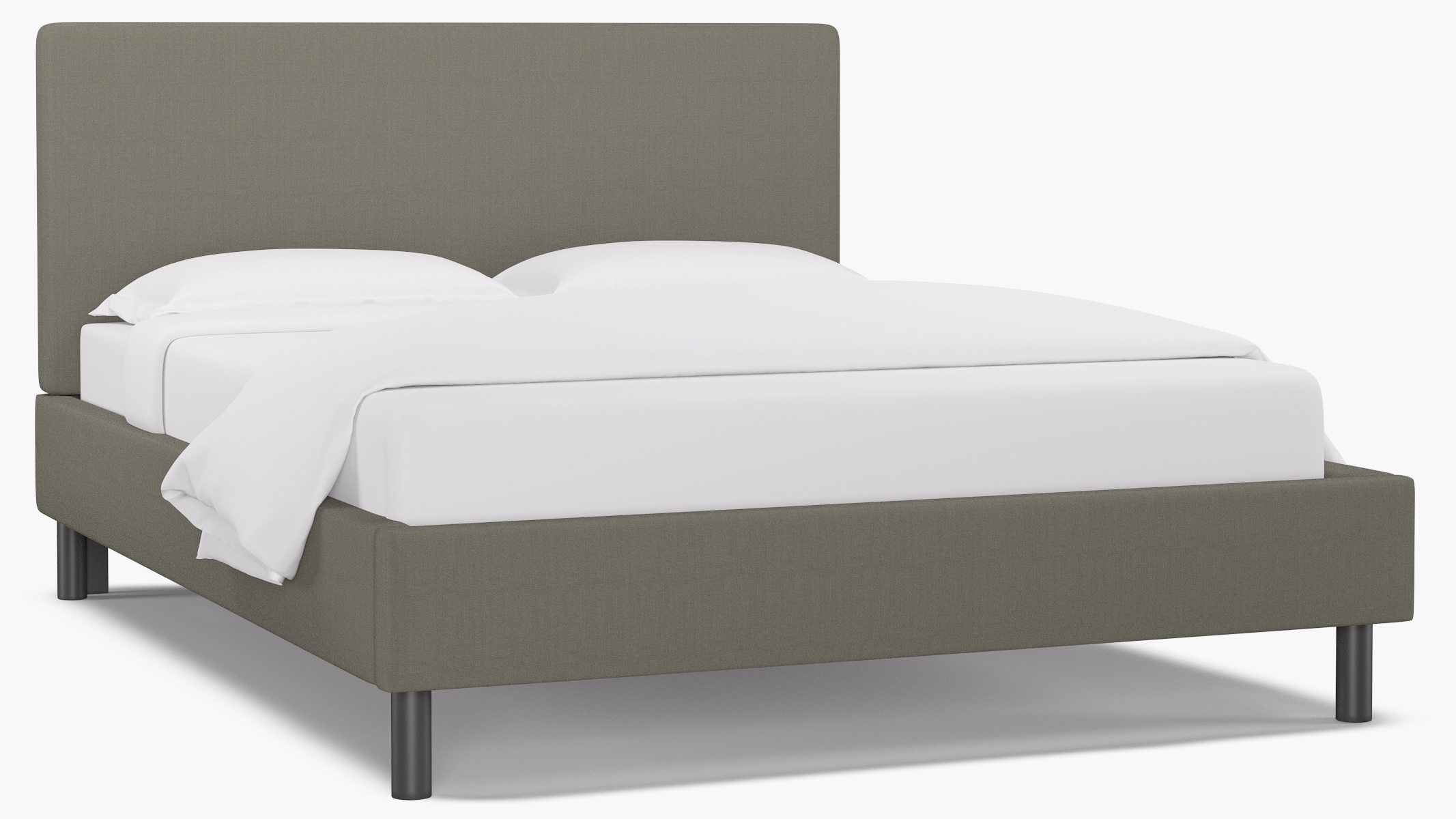 Tailored Platform Bed, Putty Everyday Linen, Queen - Image 1