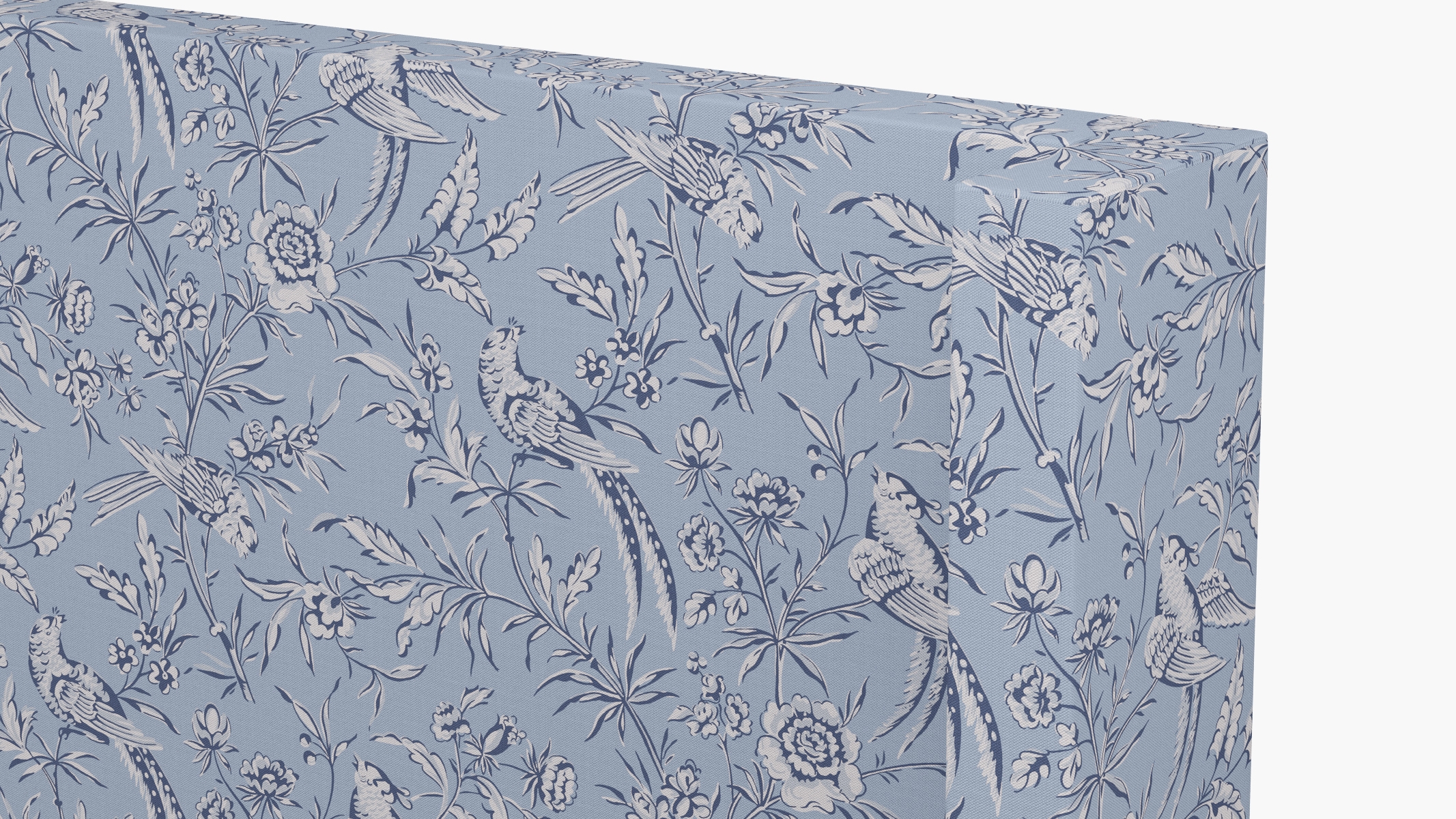 Modern Wingback Headboard, Blue Aviary, King - Image 2