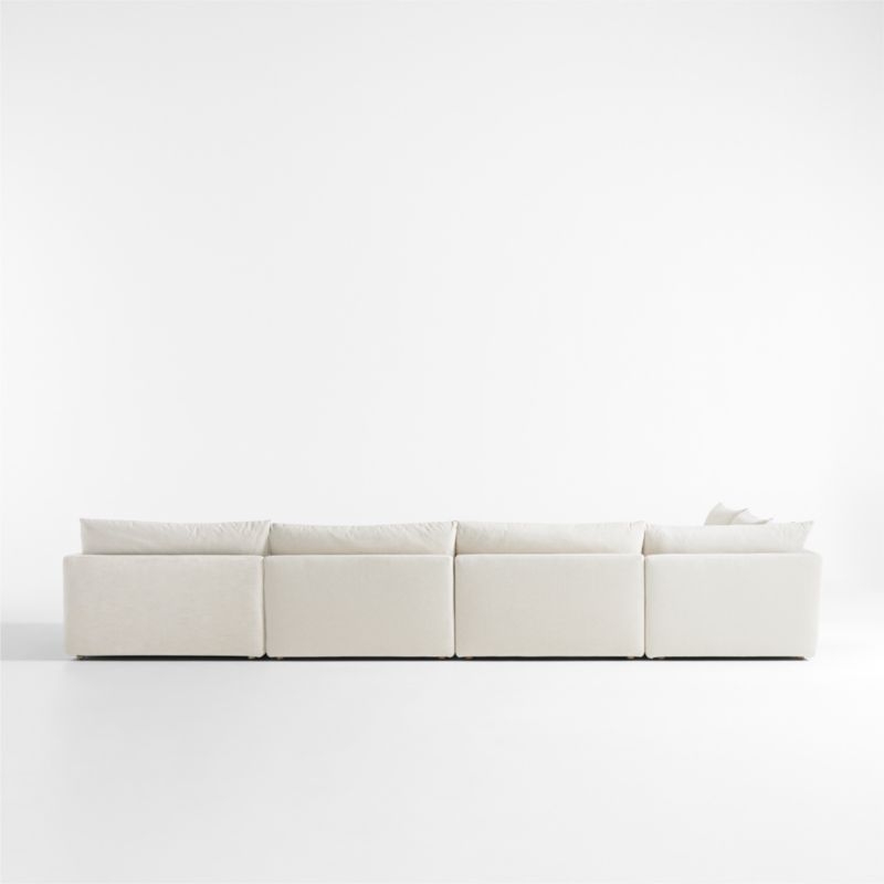 Unwind Modular 6-Piece L-Shaped Slipcovered Sectional Sofa with Chaise Lounge - Image 4
