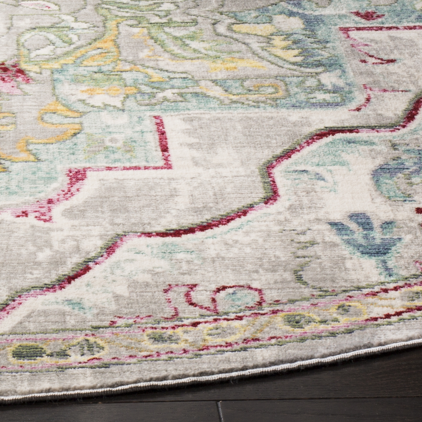 Arlo Home Woven Area Rug, MYS921L, Grey/Light Blue,  6' 7" X 6' 7" Round - Image 2