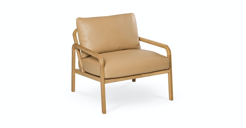 Kirkby 30" Leather Lounge Chair - Roam Tan - Image 0