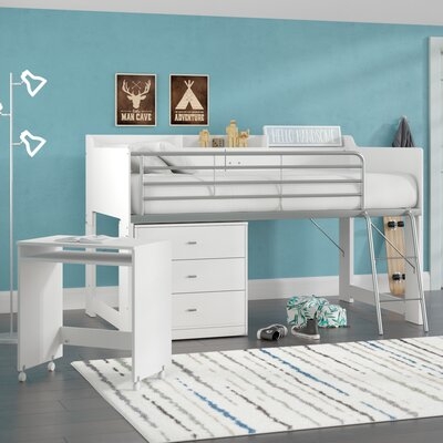Alcester Twin Low Loft Bed With Desk And Storage - Image 0
