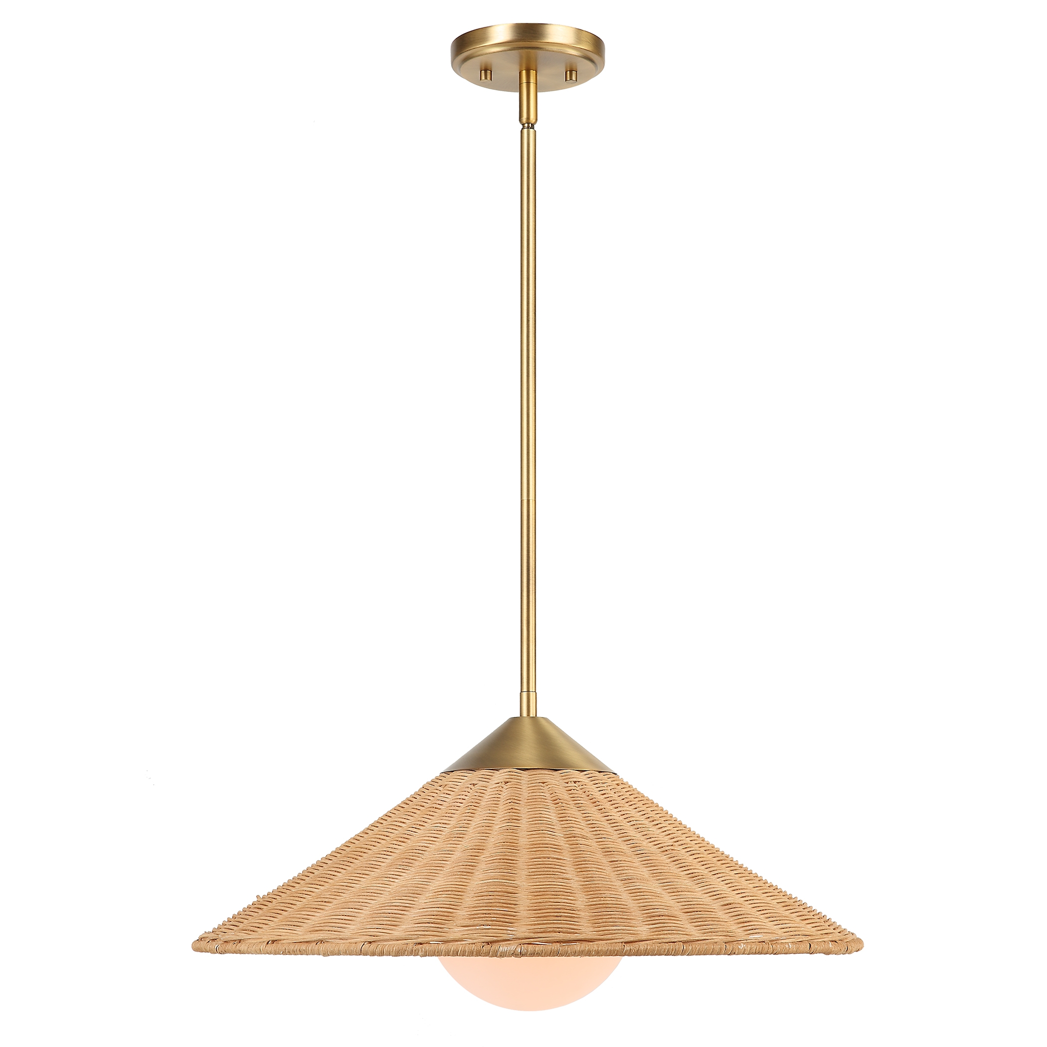 Phuvinh 1 Light Rattan Shade Pendant - Image 3