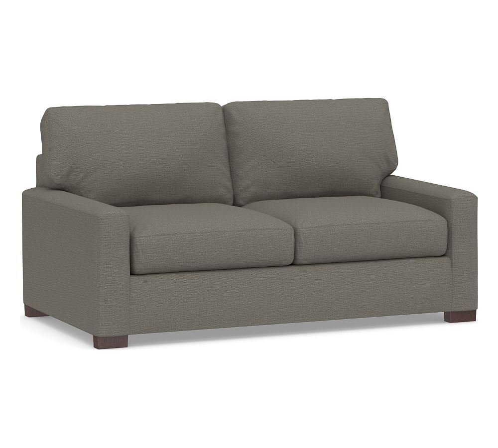 Turner Square Arm Upholstered Loveseat 2X2 72.5", Down Blend Wrapped Cushions, Chunky Basketweave Metal - Image 0