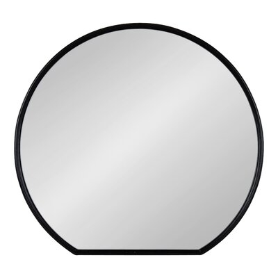 Flat Circle Wall Mirror 24X23 Black - Image 0