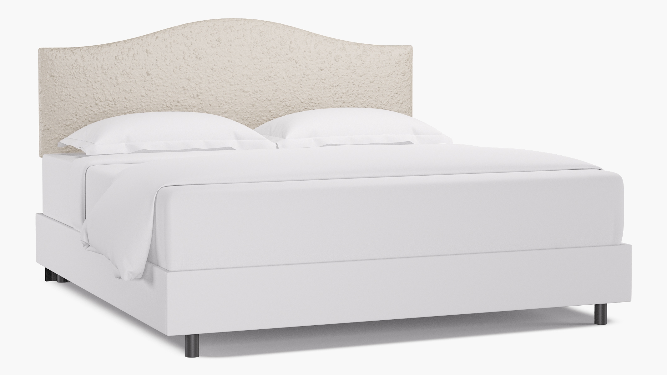 Camelback Headboard, Snow Boucle, King - Image 0