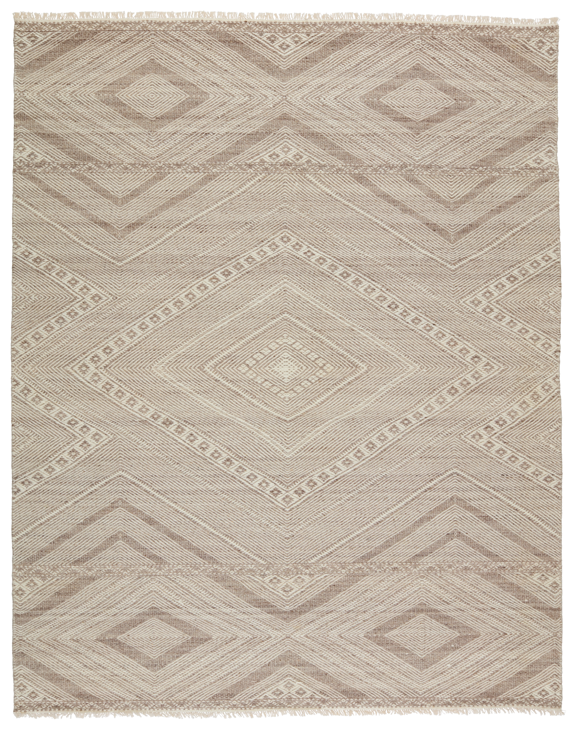 Suriya Handmade Tribal Taupe/ Cream Area Rug (8'X10') - Image 0