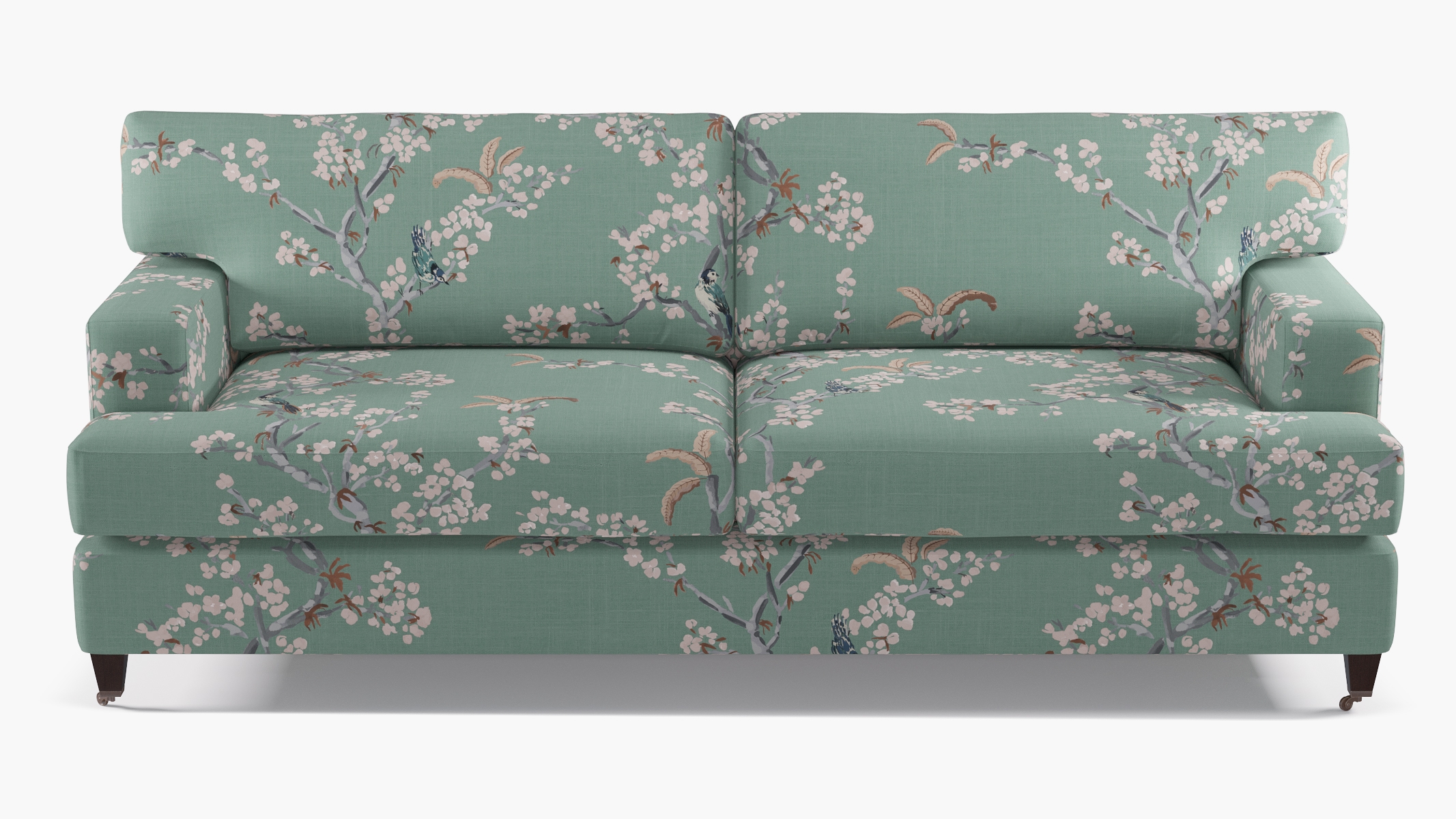 Classic Sofa, Mint Cherry Blossom, Espresso - Image 0