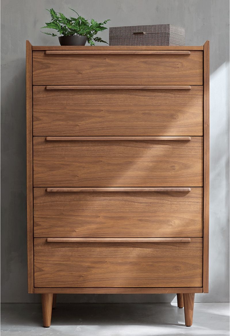 Tate 32" Walnut 5-Drawer Tall Dresser - Image 5