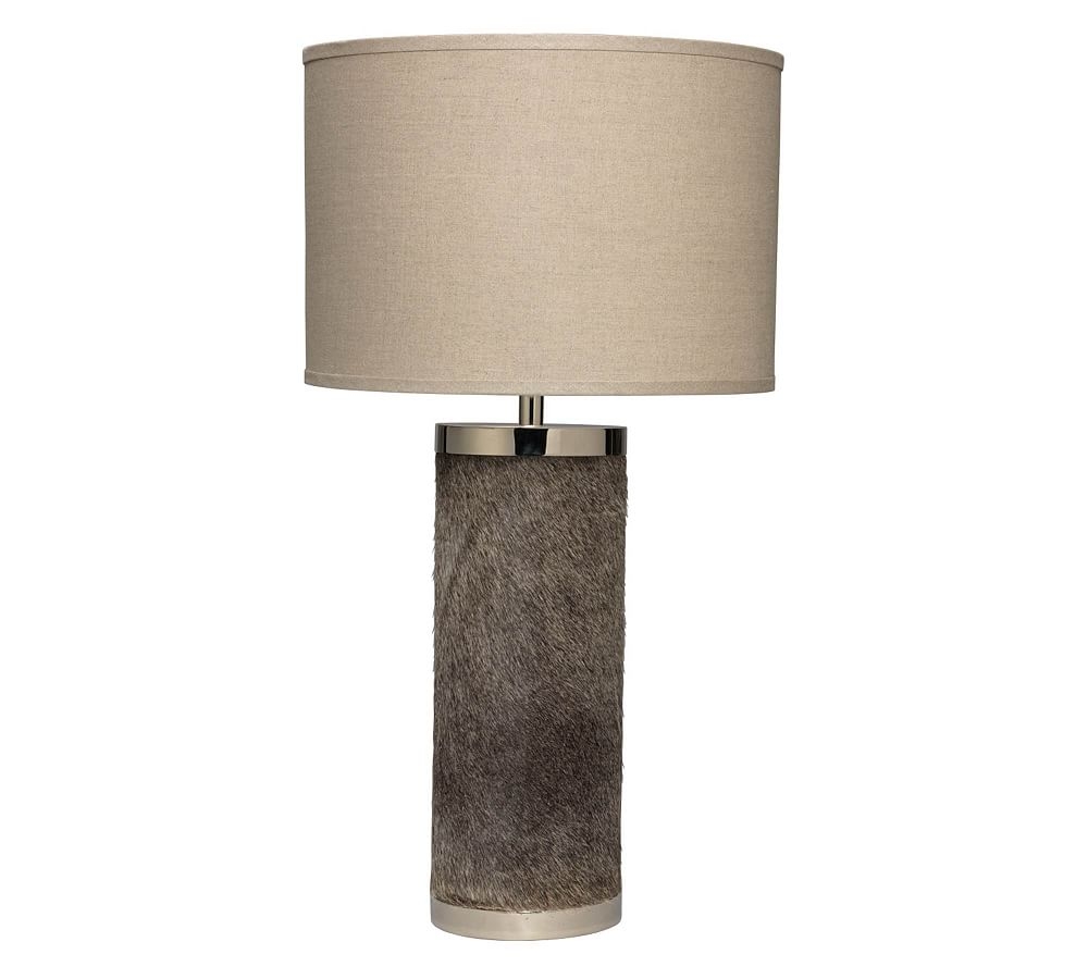 Mendota Hide Table Lamp, Gray - Image 0