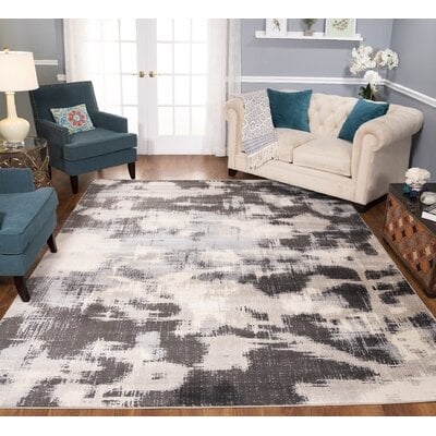 Kelson Abstract Light Black/Gray Area Rug - Image 0