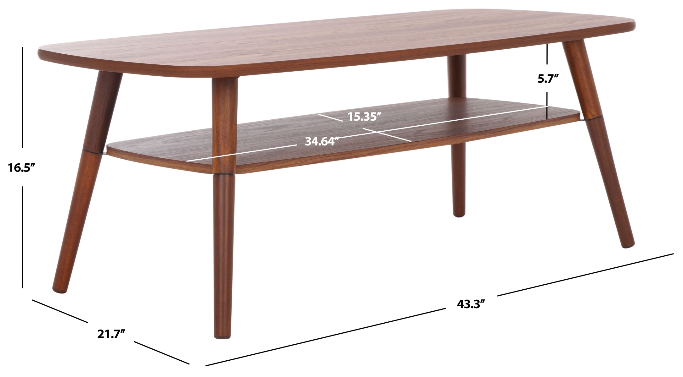 Karou 2 Tier Coffee Table - Walnut - Safavieh - Image 7
