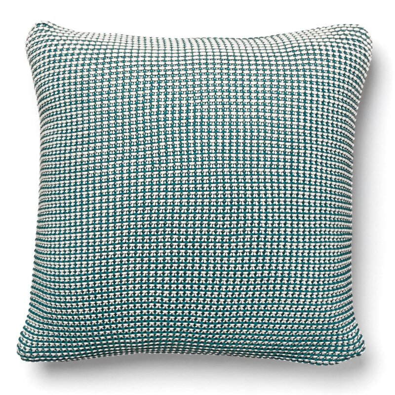 Cohen Knitted 100% Cotton Throw Pillow Color: Peacock - Image 0