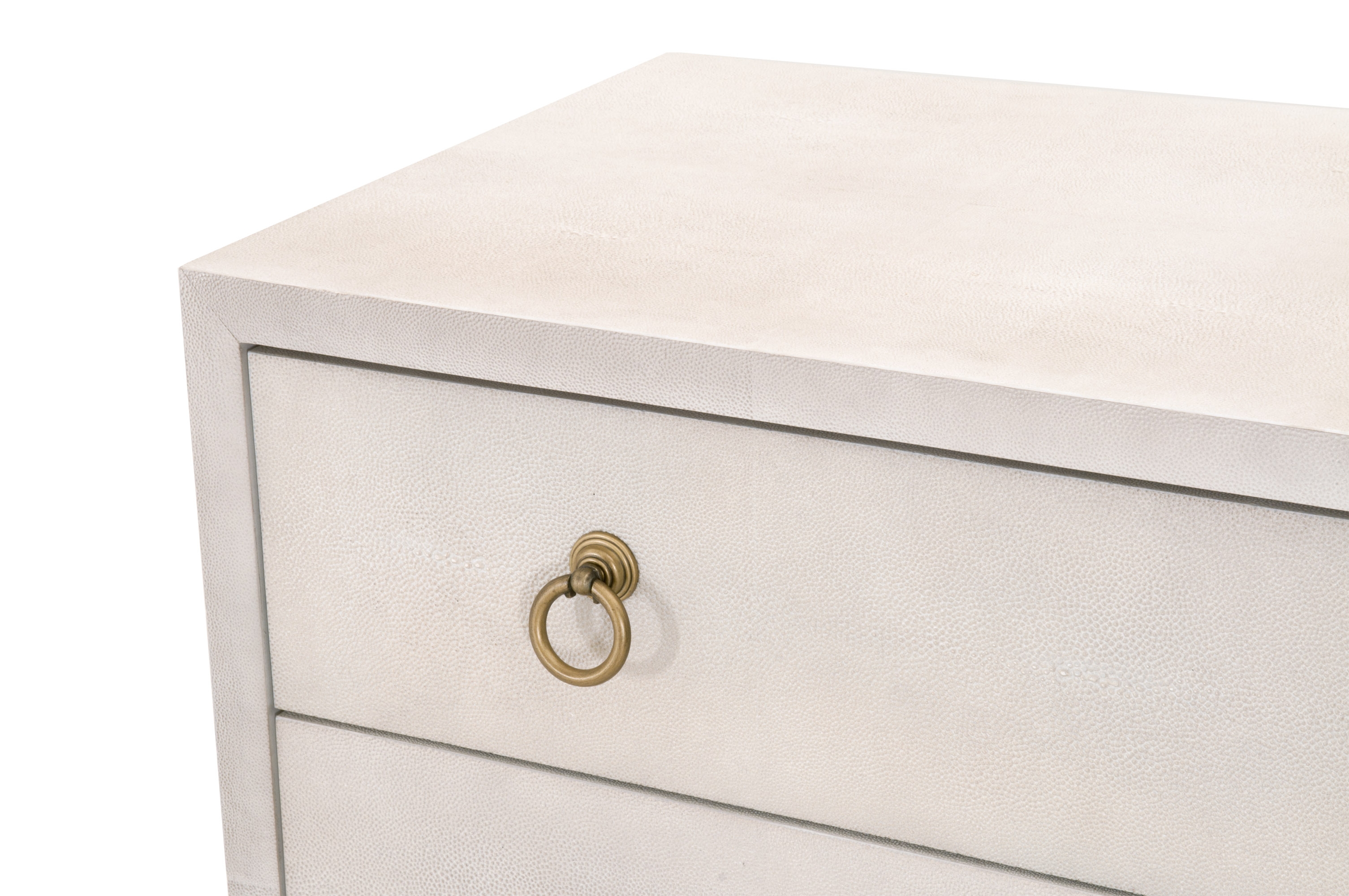 Colette Shagreen Nightstand, White & Gold - Image 5