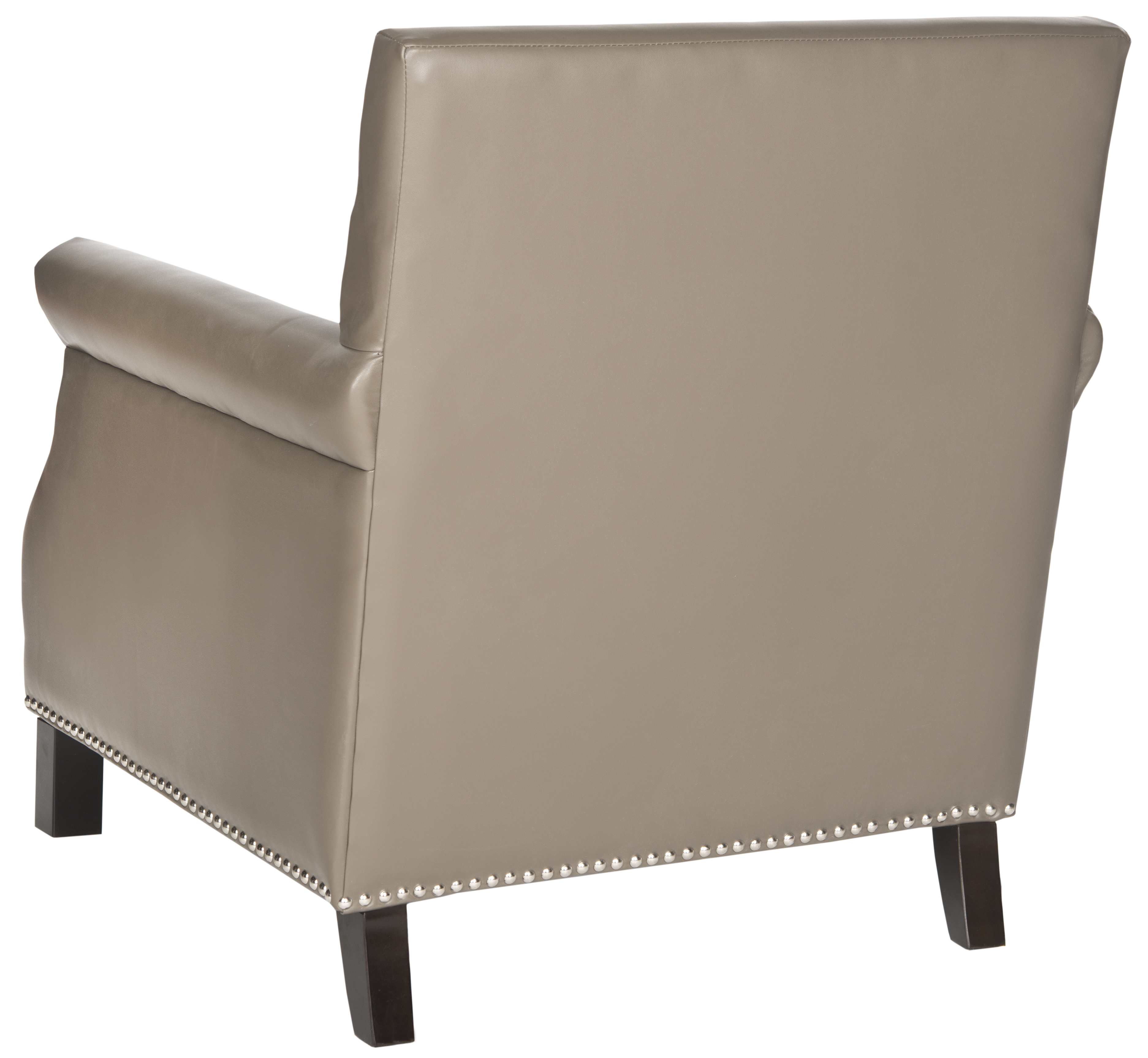 Easton Club Chair - Silver Nail Heads - Clay/Espresso - Safavieh - Image 2