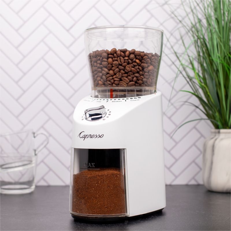 Capresso ® Infinity Plus White Conical Burr Grinder - Image 1