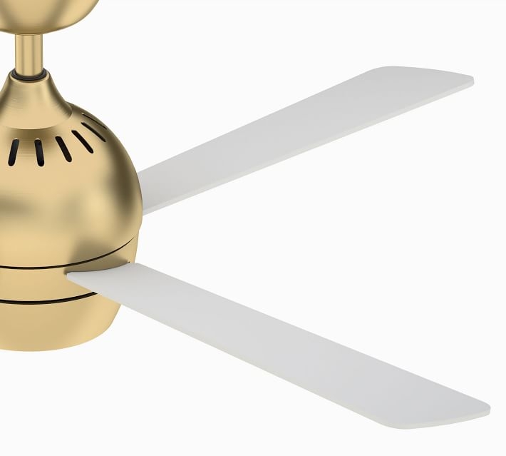 Kwad Ceiling Fan, Brushed Satin Brass With Matte White Blades, 44" - Image 3
