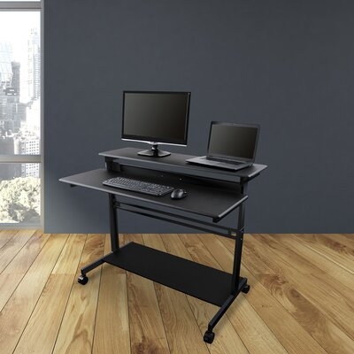Rolling Adjustable Height Two Tier Standing Desk Computer Workstation SUD - Image 0