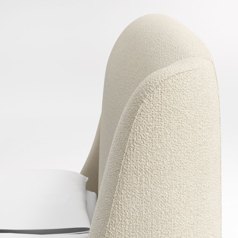 Lafayette 56" Ivory Upholstered King Headboard with Storage Bed Base - Image 3