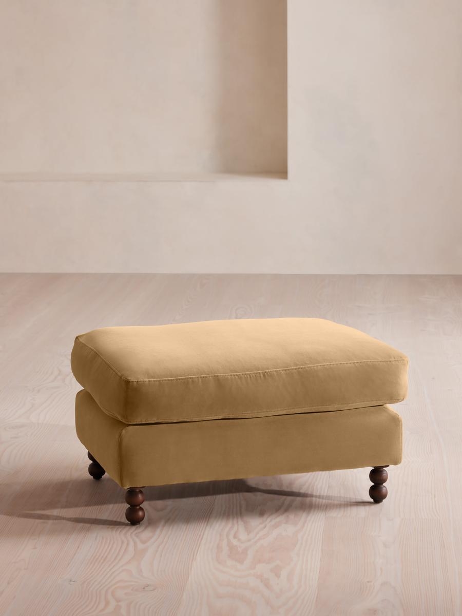 Reya Ottoman, Velvet, Camel, US - Image 0