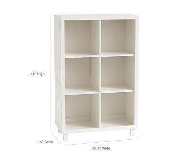 Vertical Cubby Bookcase, Simply White, UPS - Image 1