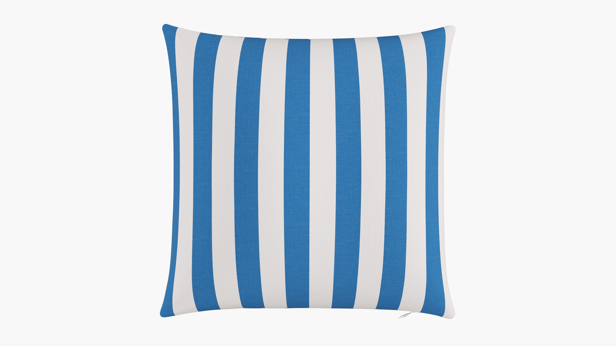 Outdoor 20" Throw Pillow, Cerulean Cabana Stripe, 20" x 20" - Image 0