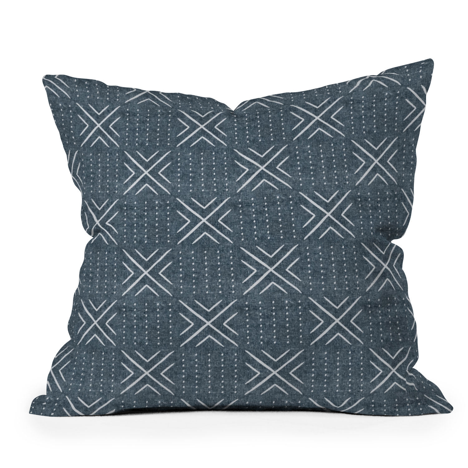 Mud Cloth Tile Navy by Little Arrow Design Co - Outdoor Throw Pillow 20" x 20" - Image 0