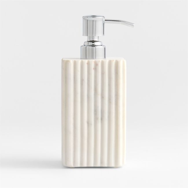 Carmen Fluted White Marble Soap Pump - Image 0