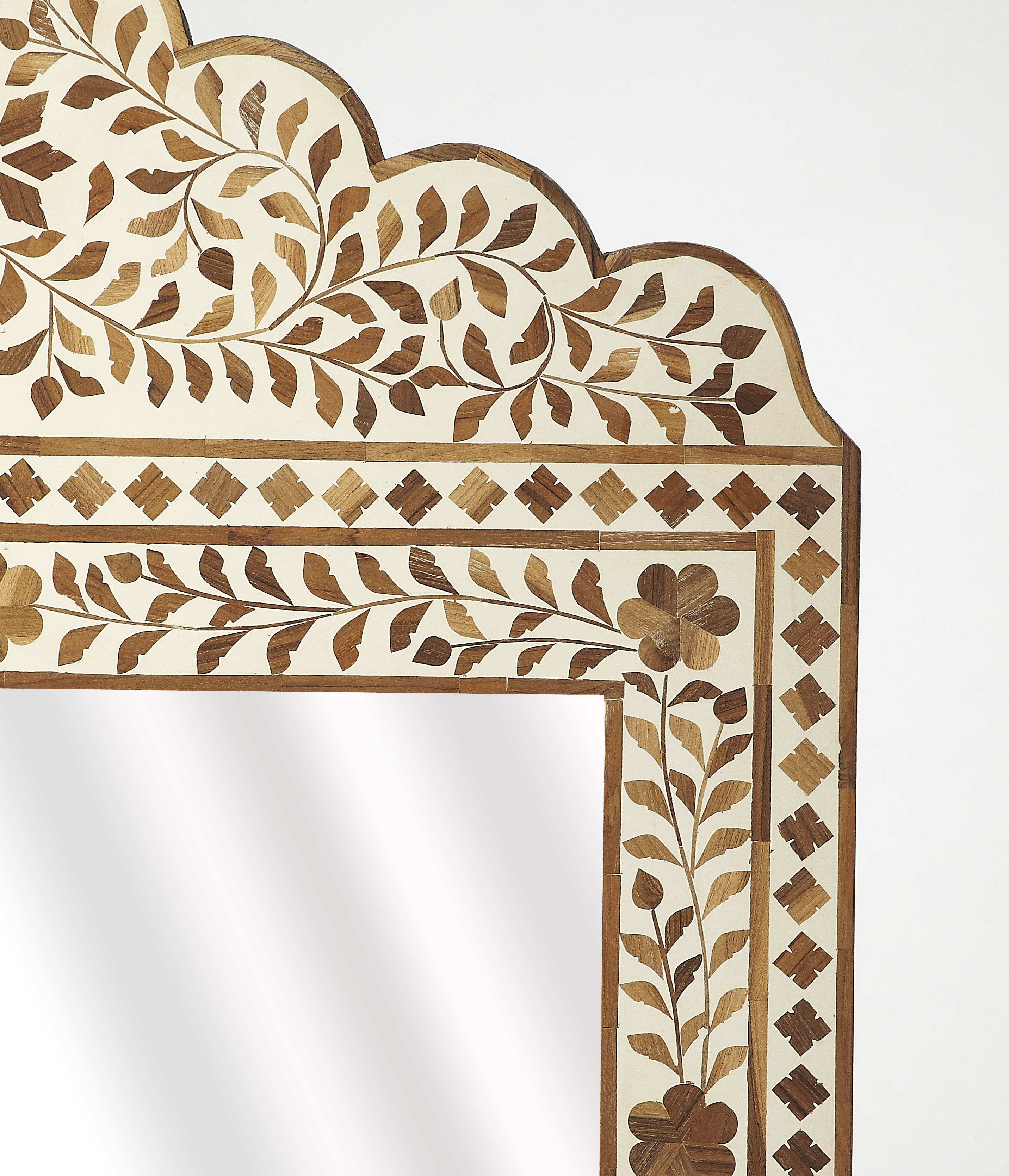Vivienne Wood & Bone Inlay Wall Mirror - Image 2
