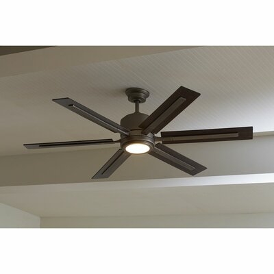 60" Lesure 6 - Blade LED Standard Ceiling Fan with Remote Control and Light Kit Included - Image 0